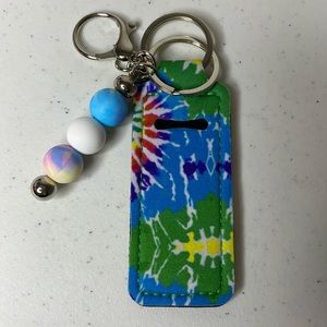 Tie Dye Key Chain And Chapstick Holder